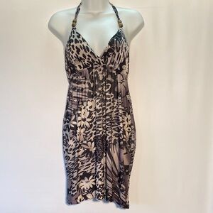 Cristinalove Black and Gray Halter Dress